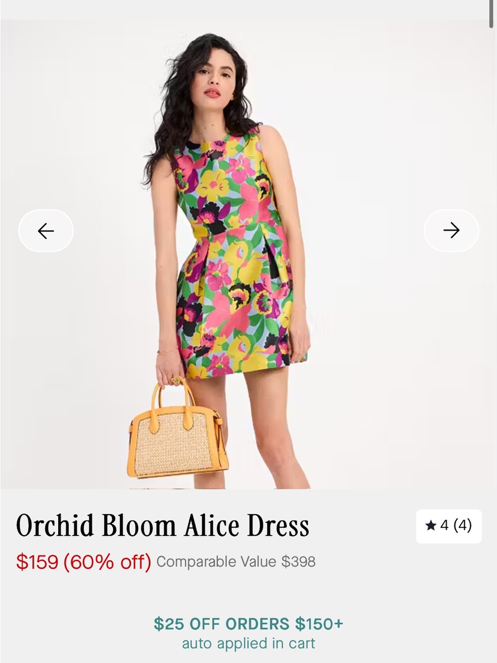 kate spade Floral Mini Dress in Pink, Yellow, Green